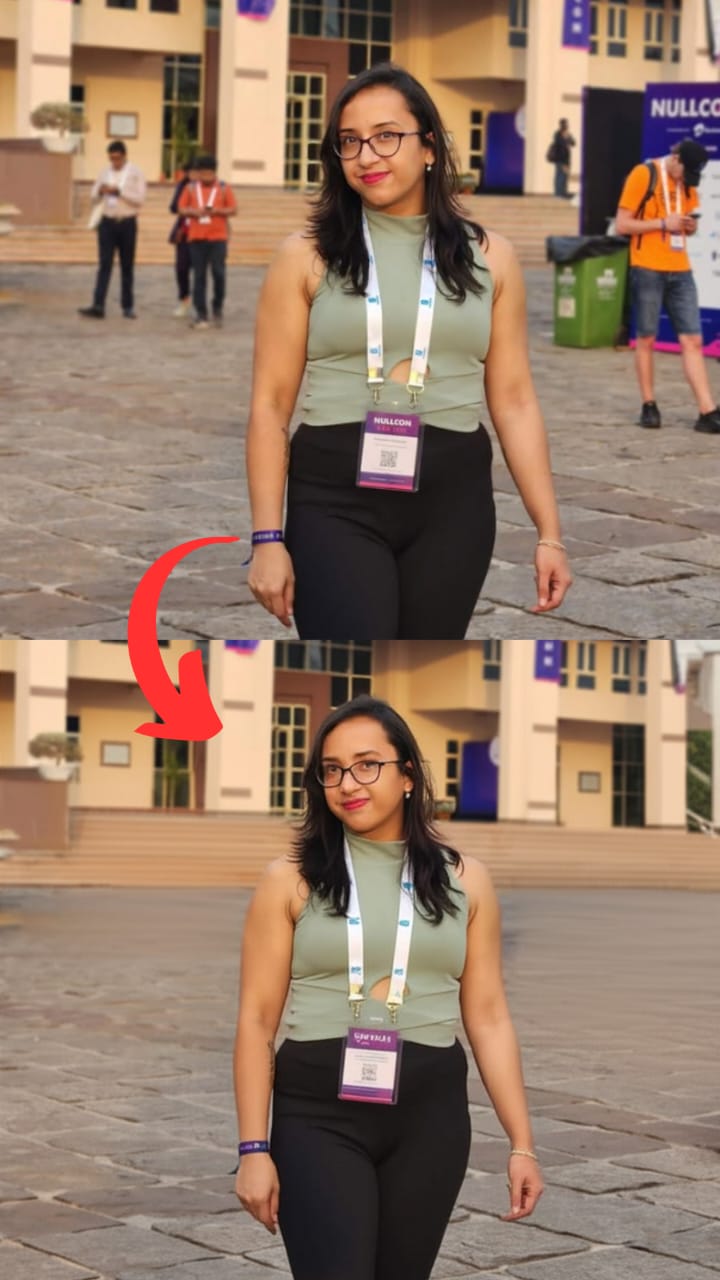 Photo with an unwanted person removed from background