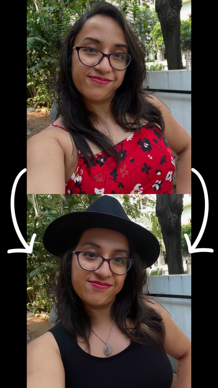 Portrait edited to add a hat with AI